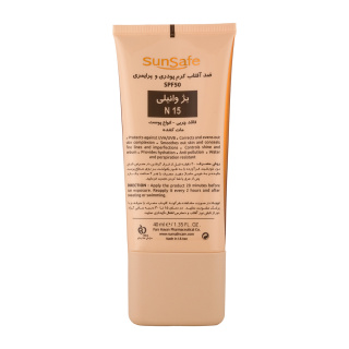 ضد آفتاب کرم پودری و پرایمری اصل سان سیف مدل مکیسان با SPF50، مناسب انواع پوست، دارای پوشش یکنواخت و بافت سبک