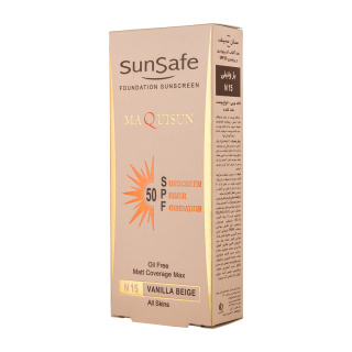ضد آفتاب کرم پودری و پرایمری اصل سان سیف مدل مکیسان با SPF50، مناسب انواع پوست، دارای پوشش یکنواخت و بافت سبک