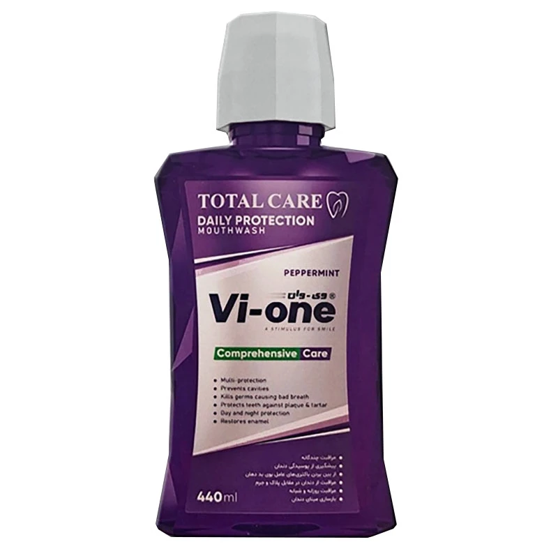 دهان‌شویه وی‌وان مدل Total Care اصل | محافظت کامل از دهان و لثه با ترکیبات ضدباکتری و خوشبوکننده