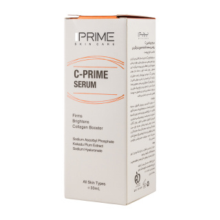 سرم ویتامین سی پری‌ام مدل C‑Prime اصل | روشن‌کننده و ضدپیری با فرمولاسیون غنی از ویتامین C پایدار