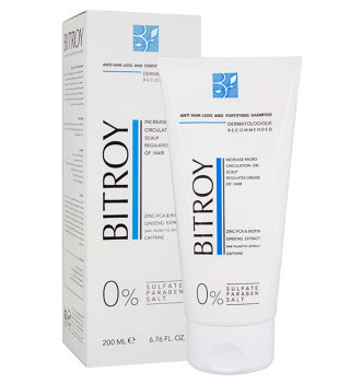 شامپو ضد ریزش و تقویت کننده بیتروی بدون سولفات حجم ۲۰۰ میلیلیتر | حاوی کافئین و جینسینگ برای جلوگیری از ریزش و افزایش ضخامت مو